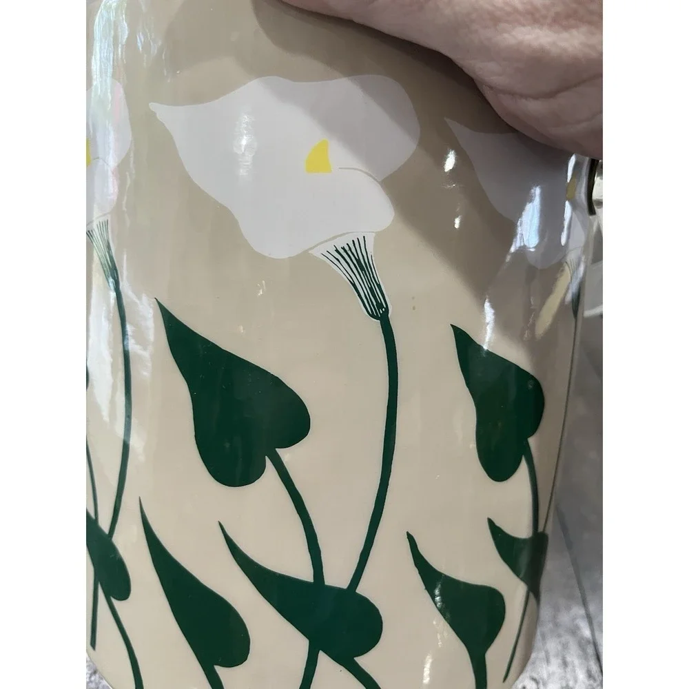 Vtg Cora Calla Lilly‎ Flower Ice Bucket Spring MCM Floral Lucite